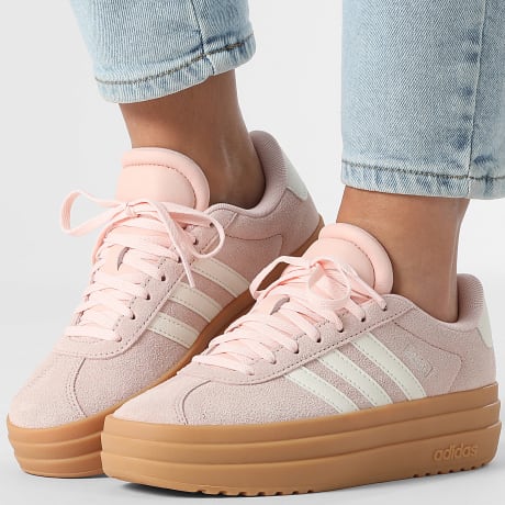 Adidas Performance - Zapatillas Mujer Bold 3 Rayas Rosa Blanco Roto Goma