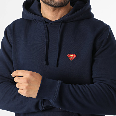 Superman - Hoodie Embroidered Patch Navy Blue