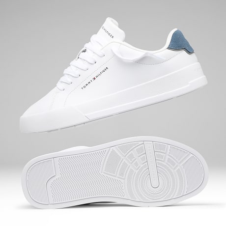 Tommy Hilfiger - Baskets Court Leather Detail Essential 5367 White Agean Sea