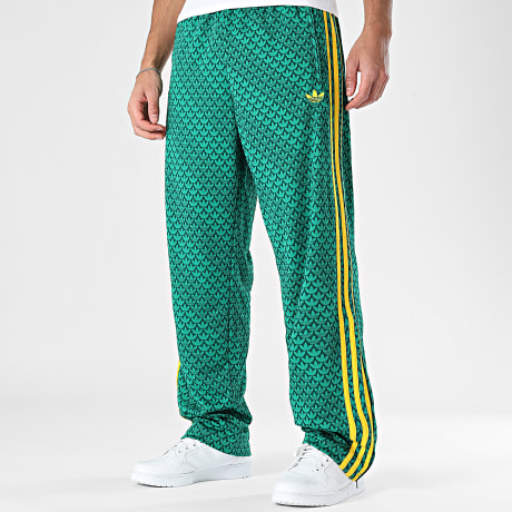 Adidas Originals - Pantalón Jogging A Bandas Firebird KD0396 Verde Amarillo