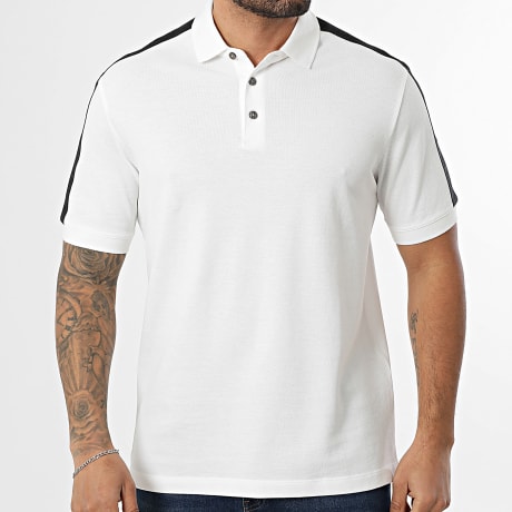 Armani Exchange - Short Sleeves Striped Polo XM001290-AF10366 White