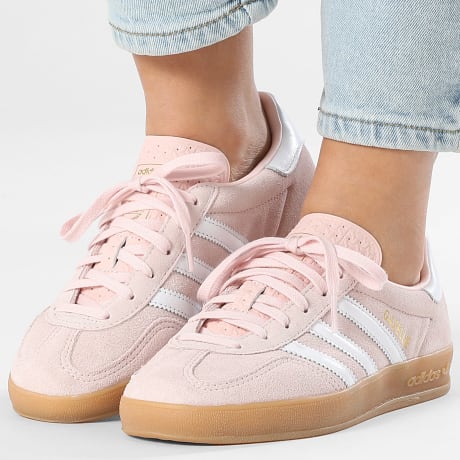 Adidas Originals - Zapatillas Mujer Gazelle Indoor W IH5484 Rosa Arenoso Mel Blanco Calzado Gum 3