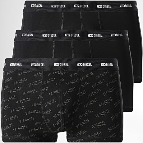 Diesel - Pack de 3 Boxers Damien A17832-0HGBD Negro Blanco