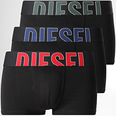 Diesel - Pack de 3 Boxers A17743-0ENBQ Negro Rojo Azul Rey Verde Caqui