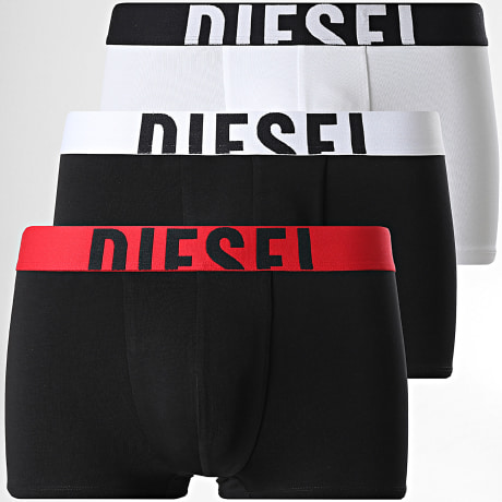 Diesel - Pack de 3 Boxers A17580-0HJBW Blanco Negro Rojo
