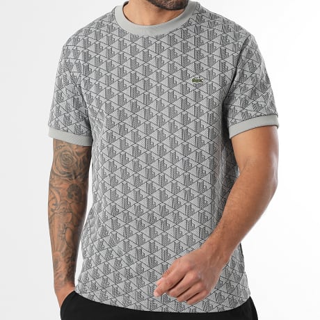 Lacoste - T-Shirt Classic Fit The Blend Logo Geborduurd Krokodil Grijs