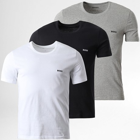 BOSS - Pack de 3 Camisetas Classic 50475284 Blanco Negro Gris Jaspeado