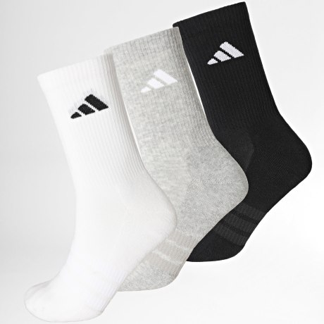 Adidas Sportkleding - Set van 3 Paar Sokken Essential Crew KC9624 Wit Zwart Grijs Gemêleerd