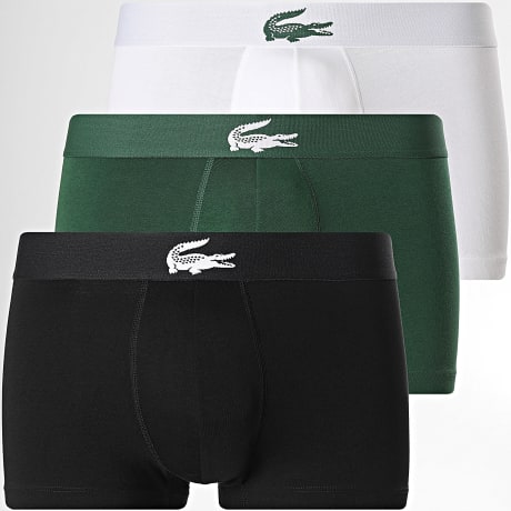 Lacoste - Lot De 3 Boxers Classic Blanc Vert Noir