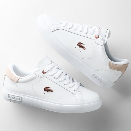 Lacoste - Zapatillas Mujer Powercourt 126 Blanco Rosa Claro