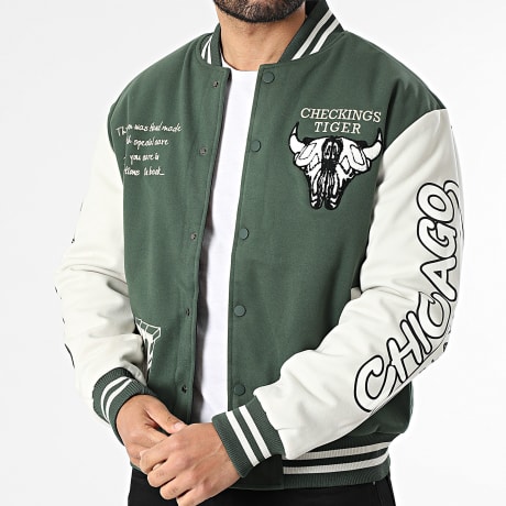 MTX - Veste Teddy 222 Vert Foncé Blanc