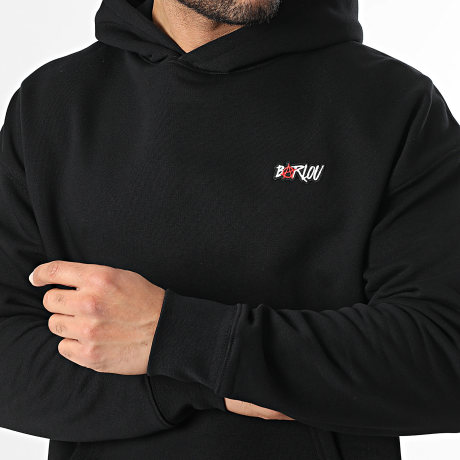 Seth Gueko - Sweat Capuche Relaxed Patch Barlou Noir