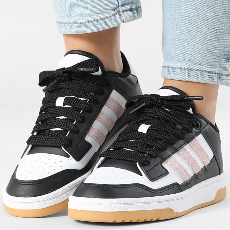 Adidas Sportswear - Baskets Femme Basketball 3 Stripes White Black Pink
