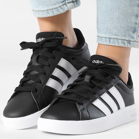Adidas Performance - Zapatillas Mujer Grand Court 3.0 J JP9366 Negro Núcleo Calzado Blanco