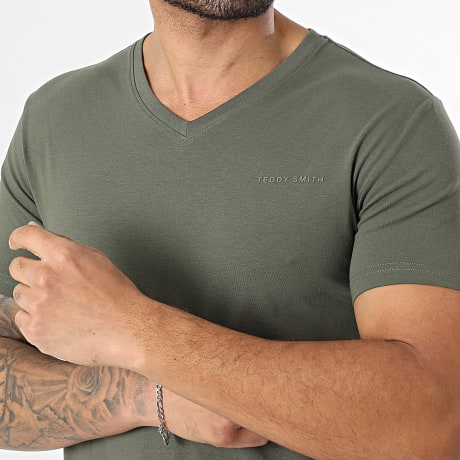 Teddy Smith - Camiseta Cuello V Tawax 11016800D Verde Kaki