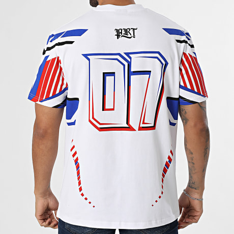 PRT - Tee Shirt Lutece Blanc Noir Rouge Bleu Roi