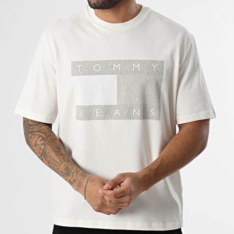 Tommy Jeans - Camiseta Oversize 90s Desgastada Bandera 2463 Blanco