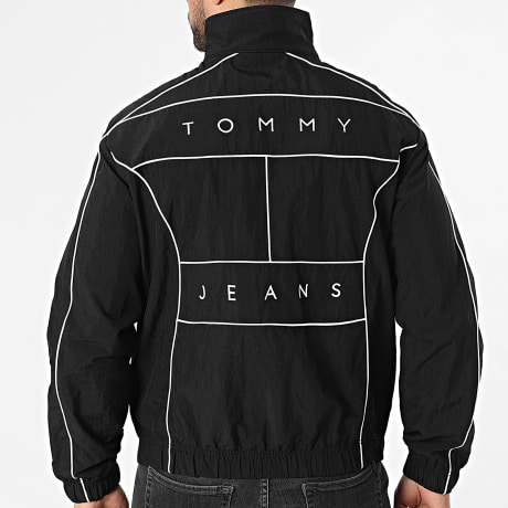 Tommy Jeans - Jacke mit Reißverschluss Piping Detail Flag 2297 Schwarz