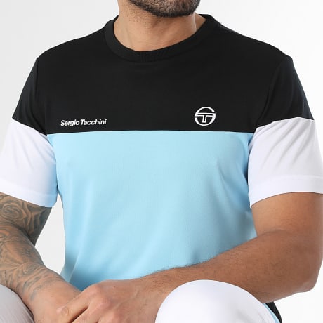 Sergio Tacchini - Tee Shirt Prave 40845 Noir Bleu Clair Blanc