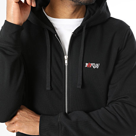 Seth Gueko - Sweat Zippé Capuche Patch Barlou Noir