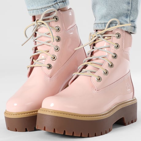 Timberland - Bota Mujer Stone Street 6 Inches Lace Waterproof A2H3C Rosa Claro Charol