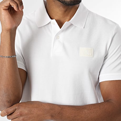 Timberland - Polo de Manga Corta Regular Fit Silicon Badge A6HTY Blanco
