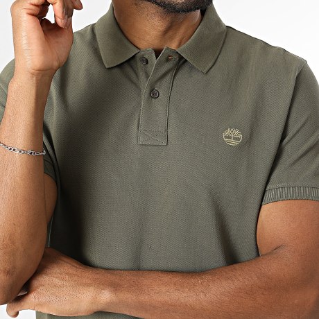 Timberland - Polo de Manga Corta Pique Short Sleeve A6VDP Verde Kaki
