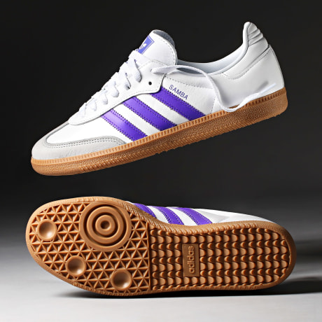 Adidas Originals - Zapatillas Samba OG IH9058 Calzado Blanco Púrpura Rush Gris Básico