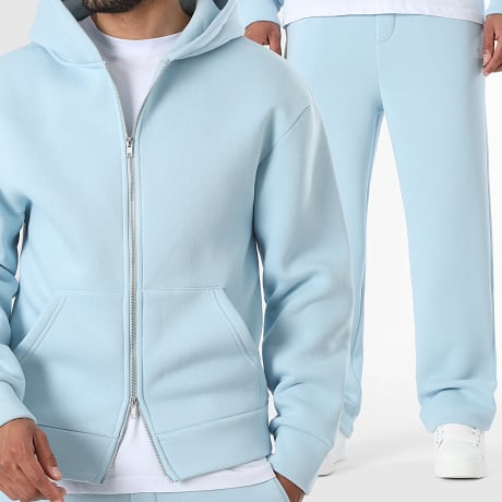 LBO - Co-ord Set Hoodie Rits En Joggingbroek 4126 Lichtblauw