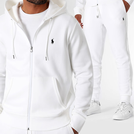Polo Ralph Lauren - Ensemble Sweat Zippé Capuche Et Pantalon Jogging Original Player Blanc
