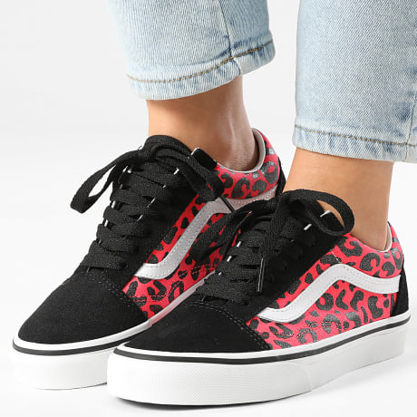 Vans - Baskets Femme Old Skool 00D2V Glitter Léopard Diva Pink