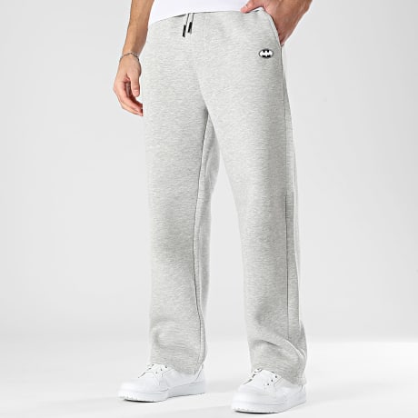 Batman - Pantalone Jogger Largo Patch Nero E Bianco Batman Grigio Melange