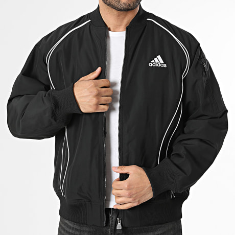 Adidas Performance - Chaqueta Bomber con Cremallera Teamgeist KC8358 Negro Blanco