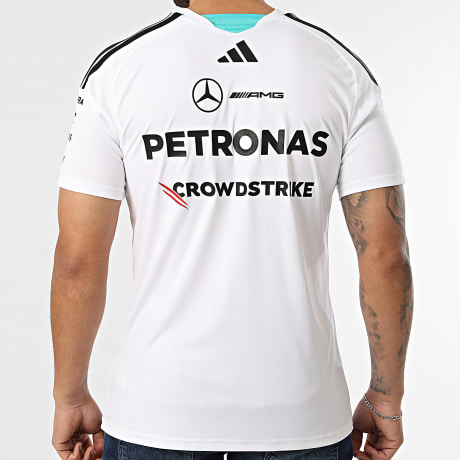 Adidas Performance - Camiseta Cuello V con Franjas AMG Mercedes Jersey KF0160 Blanco