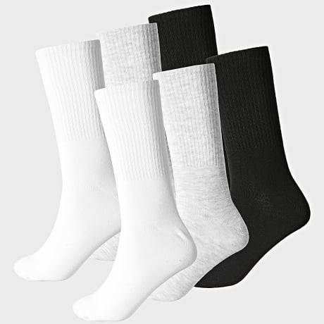 Jack And Jones - Pack de 6 Pares de Calcetines Nolan Blanco Gris Jaspeado Negro