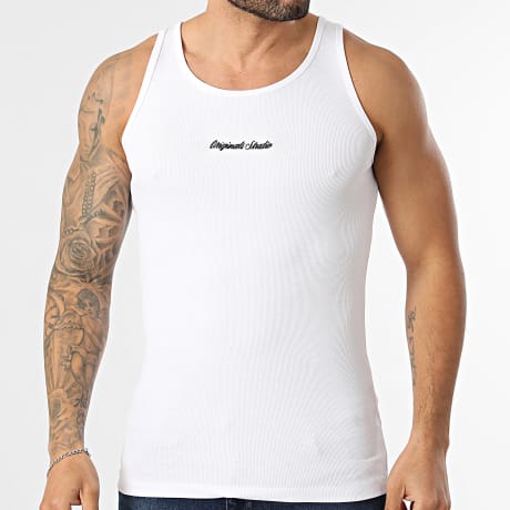 Jack And Jones - Camiseta sin mangas Norrebro Rib Blanco