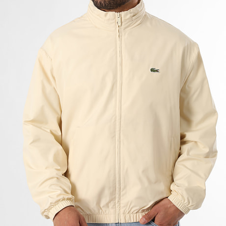 Lacoste - Chaqueta con cremallera Logo Bordado Cocodrilo Beige
