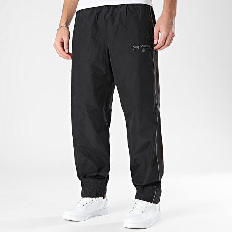 New Balance - Pantalon Jogging A Bandes Linear Graphic MB61X76D Noir Gris Anthracite
