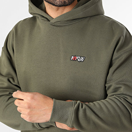 Seth Gueko - Sweat Capuche Relaxed Patch Barlou Vert Kaki