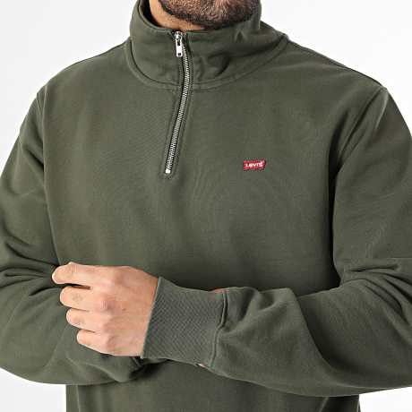 Levi's - Sweat Col Montant Zippé 001B9 Vert Kaki