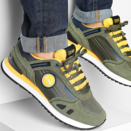 Colmar - Sneakers Travis Sport Colors Verde Militare Giallo Denim Scuro