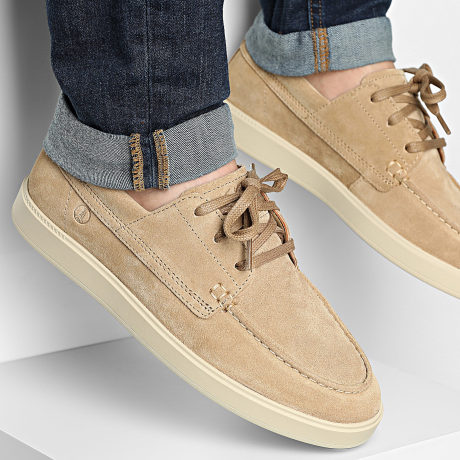 Clarks - Shoes Lockford Boat Dark Sand Suede