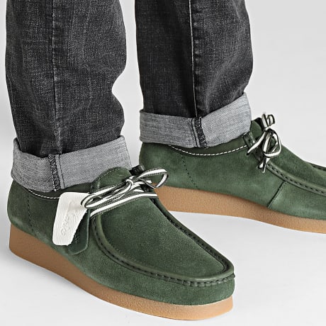 Clarks - Wallabee Evo Green Suede Shoes