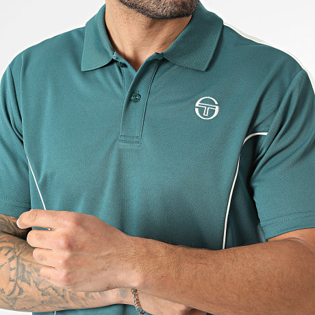Sergio Tacchini - Polo Mangas Cortas Con Rayas Egeo 41412 Verde Botella Beige