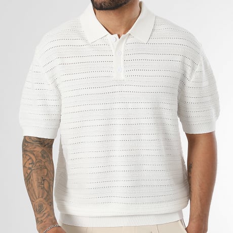 Classic Series - Polo Manga Corta Punto Crochet 2534 Blanco
