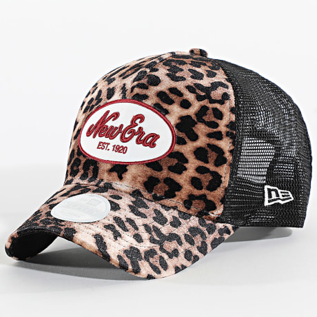 New Era - Gorra Trucker 60771767 Camel Negro Leopardo