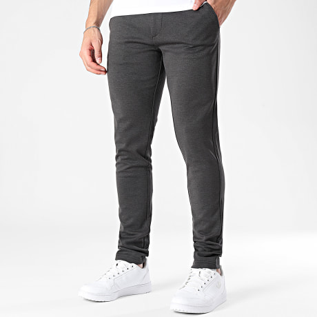 JJ Rebel - Pantalón Elegante SLIM FIT Michael Gris Antracita Jaspeado