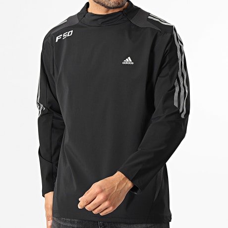 Adidas Originals - Chaqueta con cremallera Outdoor con bandas F50 KE0754 Negro Plateado