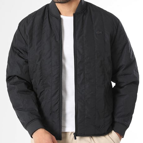 Lacoste - Chaqueta con cremallera Logo Bordado Cocodrilo Tonal Negro