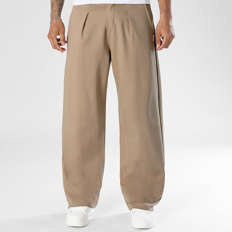 LBO - Hose Anzughose Weit mit Falten 2549 Camel